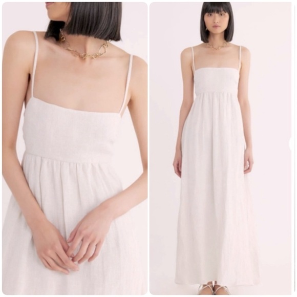 Rumer Boho Vintage Style Linen Sleeveless Delphine Flowy Maxi Dress | M - Picture 1 of 9